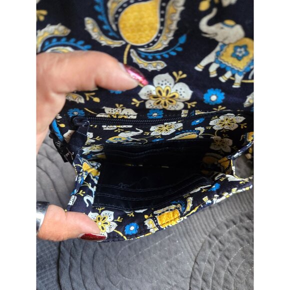 Vera Bradley Ellie Blue Elephant Pattern Small Hipster Crossbody Bag - Picture 4 of 8